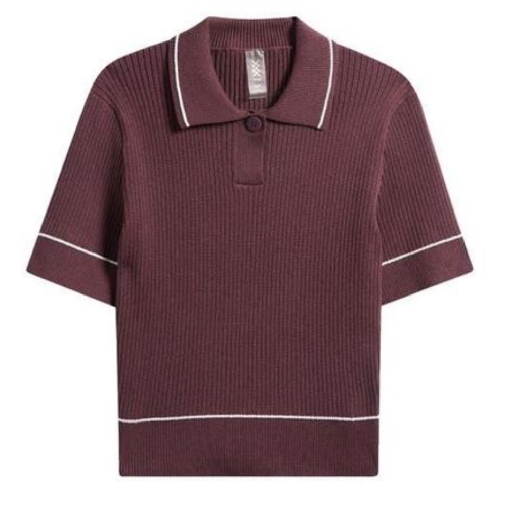 RHONE Birdie Rib Polo Short Sleeve Sweater Size Large